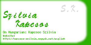 szilvia kapcsos business card